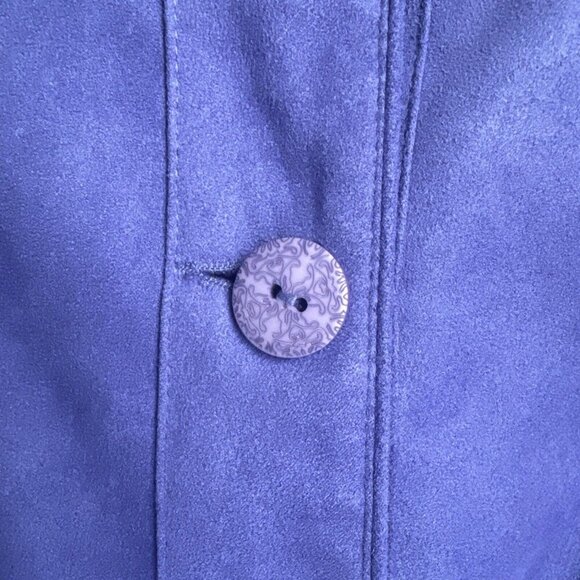 TanJay Jacket Women Purple Blue Suede Jacket Size 12 - Picture 4 of 6